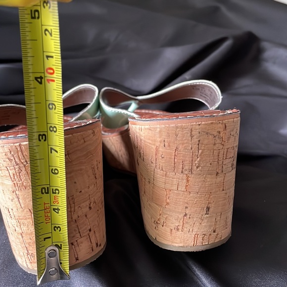 Sam Edelman mint green cork Romy wedge sandals NWOB sole is grip silicone Sz 8.5 - Picture 7 of 10